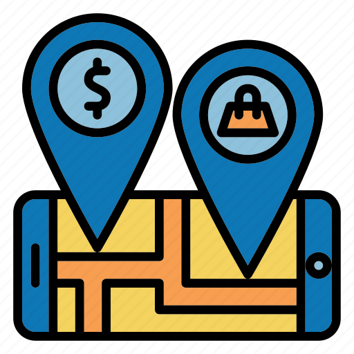 Location, map, pin, shopping icon - Download on Iconfinder