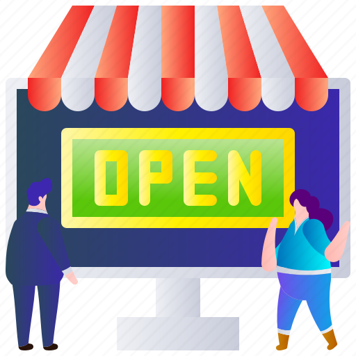 Advertising, business, online, open, shop, store, web icon - Download on Iconfinder