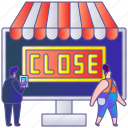advertising, business, close, online, shop, store, web