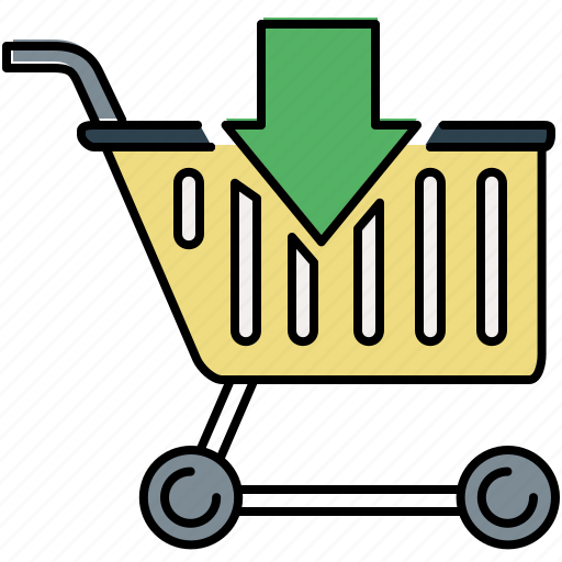 Arrow, cart, down, enter, insert, shopping icon - Download on Iconfinder