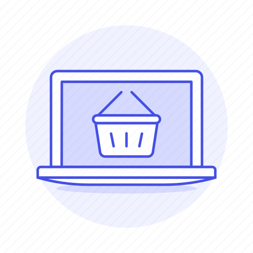 Laptop, shopping, basket, online, baskets, shop, latop icon - Download on Iconfinder