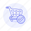 cart, carts, check, commerce, e, list, mark, online, shop, shopping, store, verified 