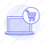 cart, carts, circle, commerce, e, laptop, online, shop, shopping, store 