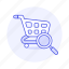 cart, carts, commerce, e, magnifier, online, search, shop, shopping, store, view 
