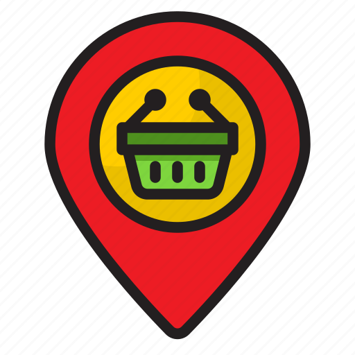 Location, shopping, online, basket, map icon - Download on Iconfinder