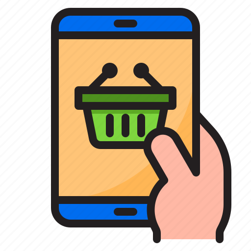 Mobilephone, online, shoping, commerce, basket icon - Download on Iconfinder