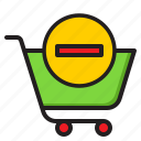 shopping, cart, online, trolley, delete