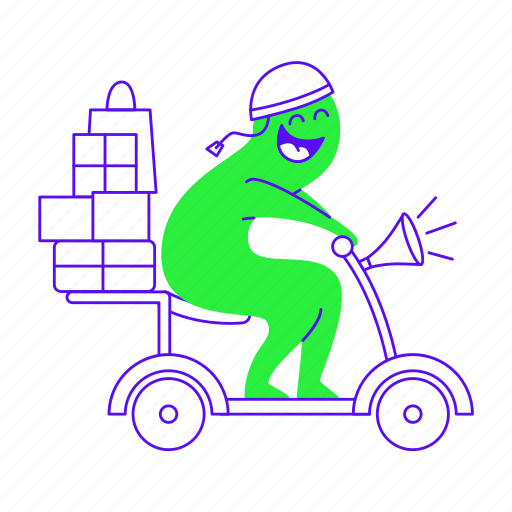 Character, rides, purchases, transportation, shopping, shop, buy illustration - Download on Iconfinder