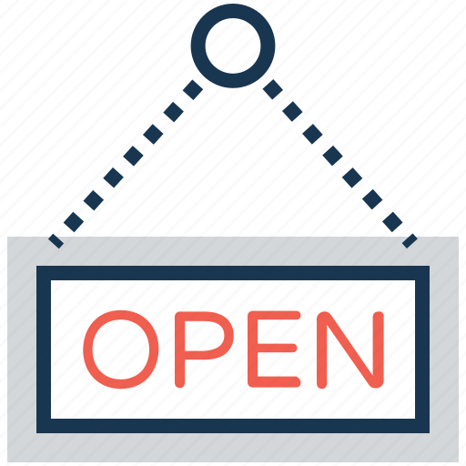 Hanging sign, open, open shop, open signboard, shop sign icon - Download on Iconfinder