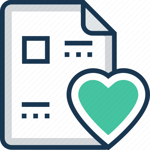 Documents, favorite paper, heart, paper, sheet icon - Download on Iconfinder