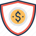 business shield, dollar, finance, privacy, security shield
