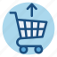 cart, commerce, grocery, save, shopping, shopping cart, upload 