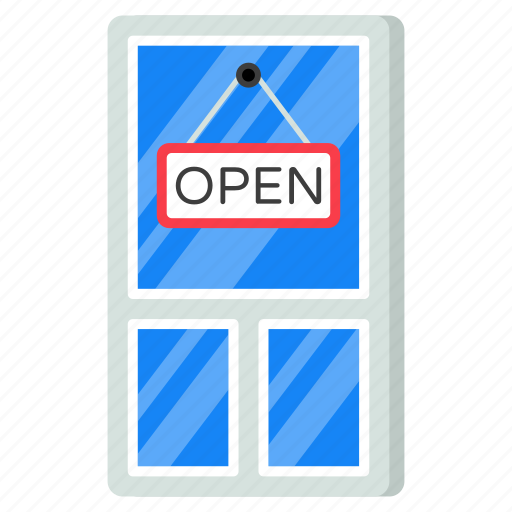 Open, room, frame, inside, door, blue, architectural icon - Download on Iconfinder