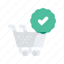 cart, commerce, confirm, shopping, sticker