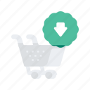cart, commerce, download, shopping, sticker