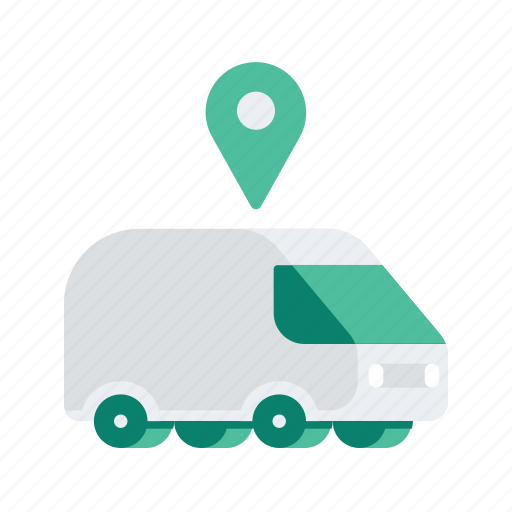 Commerce, ecommerce, location, pin, shop, shopping, van icon - Download on Iconfinder