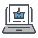 basket, buy, laptop, online, order, shop, shopping