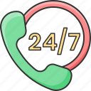 24 hours, call, customer, receiver, service, support, telephony