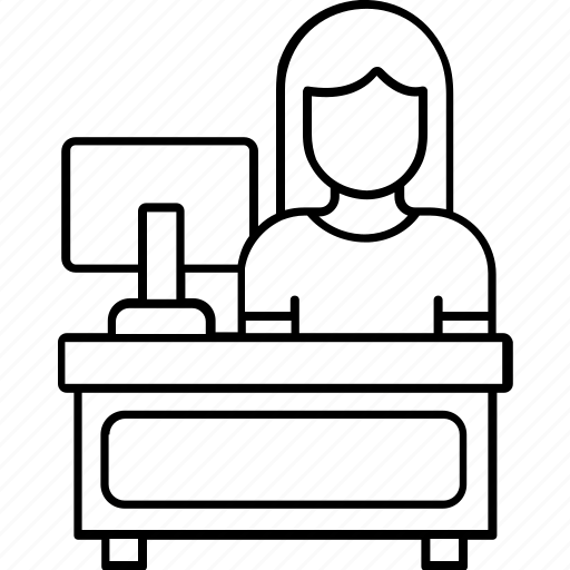 Front desk, reception, customer service desk, administrative desk, hotel reception icon - Download on Iconfinder