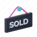 sold, hanging board, sign, shopping, signboard, door sign 