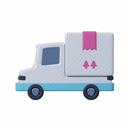Delivery, truck, delivery truck, logistics, car, transportation, shipping 3D illustration - Download on Iconfinder