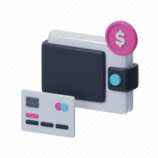 Card, payment, wallet, money, coin, dollar, finance 3D illustration - Download on Iconfinder