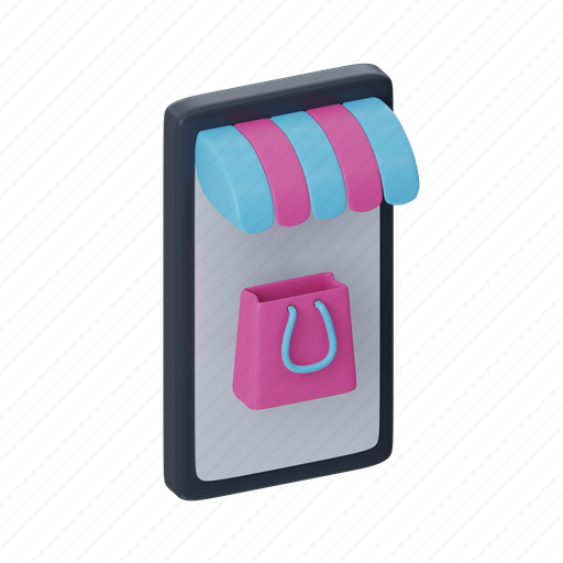 App, shopping bag, shop, buy, mobile, ecommerce, ui 3D illustration - Download on Iconfinder