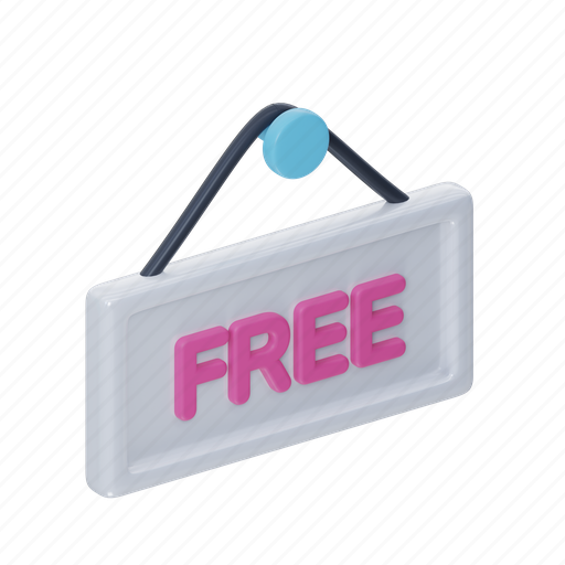 Free, tag, hanging board, door sign, label, sale 3D illustration - Download on Iconfinder