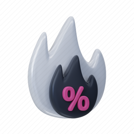 Sale, fire, discount, promo, burn, hot, tag 3D illustration - Download on Iconfinder