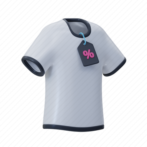 Cloth, fashion, shirt, clothing, discount, sale, price tag 3D illustration - Download on Iconfinder