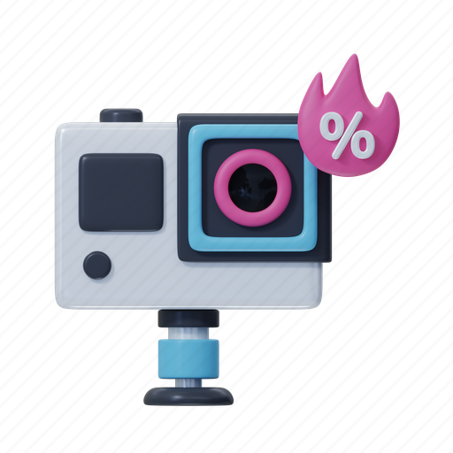 Action cam, cam, discount, price, sale, photography, offer 3D illustration - Download on Iconfinder