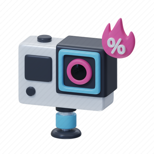 Action cam, cam, sale, tag, photography, shop, label 3D illustration - Download on Iconfinder