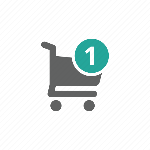 Cart, number, one, shopping, shopping cart, 1 icon - Download on Iconfinder