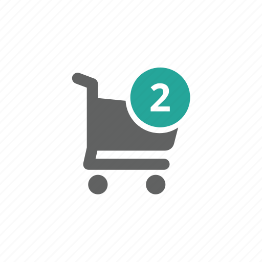 Cart, number, shopping, shopping cart, two icon - Download on Iconfinder