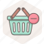 basket, cart, minus, buy, shop, shopping, store 