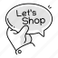 lets shop, chat, sign, ecommerce, typography 