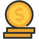 coin, dollar, finance, stack