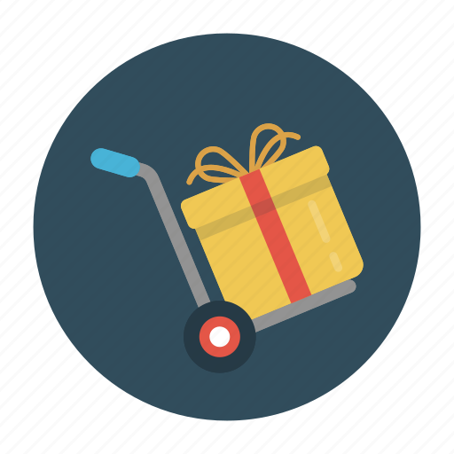 Box, gift, present, shipping, trolley icon - Download on Iconfinder