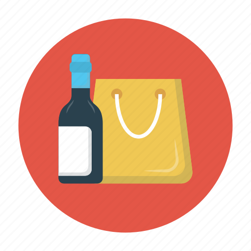 Alcohol, bag, bottle, shopping, wine icon - Download on Iconfinder