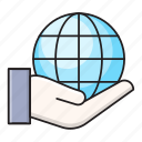 global, hand, internet, online, world