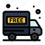 delivery, free, package, truck, van 