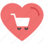 shopping, e-commerce, heart, cart, sale 