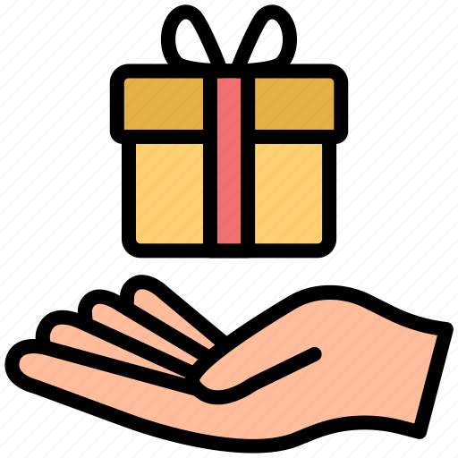 Shopping, e-commerce, hand, sale, gift, present icon - Download on Iconfinder