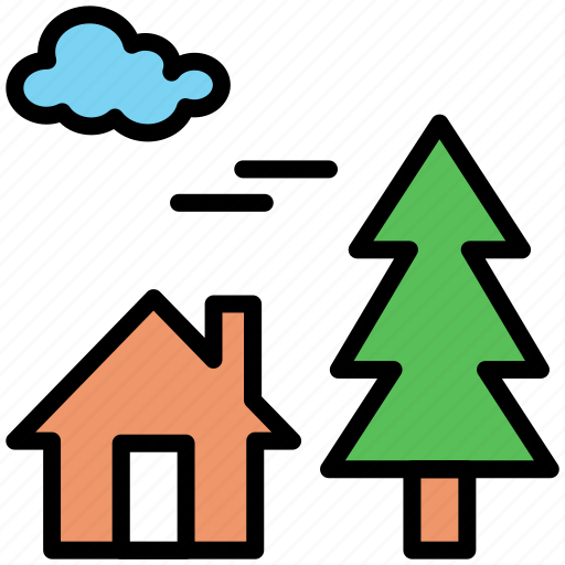 Shopping, cloud, tree, house, nature, property icon - Download on Iconfinder