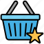 shopping, e-commerce, basket, cart, favorite, star 
