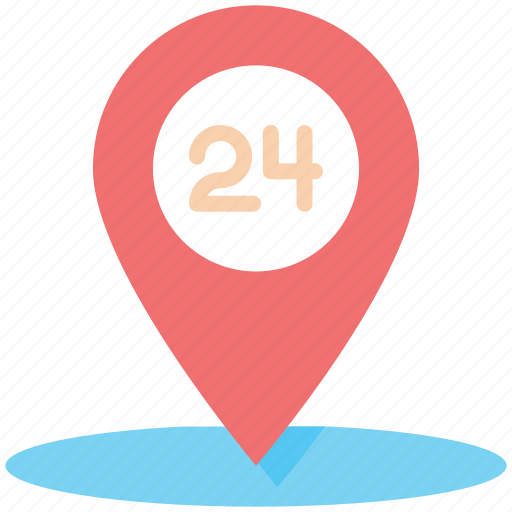 Shopping, e-commerce, location, place, service, 24hours icon - Download on Iconfinder