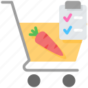 shopping, e-commerce, cart, buy, list, carrot