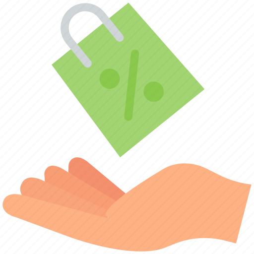 Shopping, e-commerce, hand, sale, discount, shopping bag icon - Download on Iconfinder