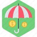 assured money, guarantee, investment, money, protection, umbrella