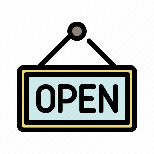 Open, open sign, shop sign, shopping, sign, store icon - Download on Iconfinder